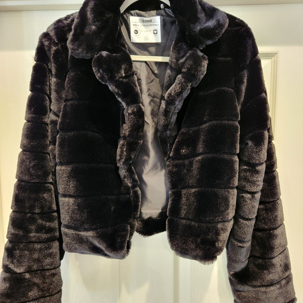 Black fur jacket